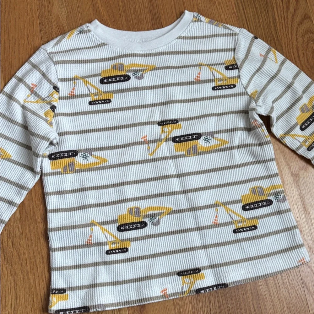 4T Old Navy Waffle Knit Excavator Long Sleeve Bundle